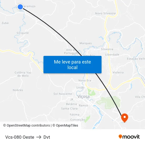 Vcs-080 Oeste to Dvt map