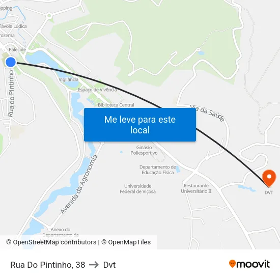 Rua Do Pintinho, 38 to Dvt map