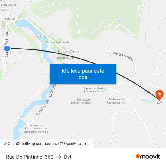 Rua Do Pintinho, 360 to Dvt map