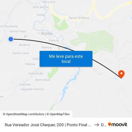 Rua Vereador José Chequer, 200 | Ponto Final De Coelhas to Dvt map