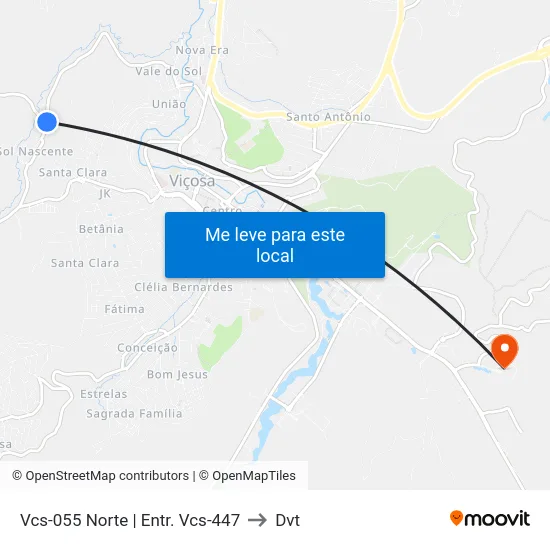 Vcs-055 Norte | Entr. Vcs-447 to Dvt map