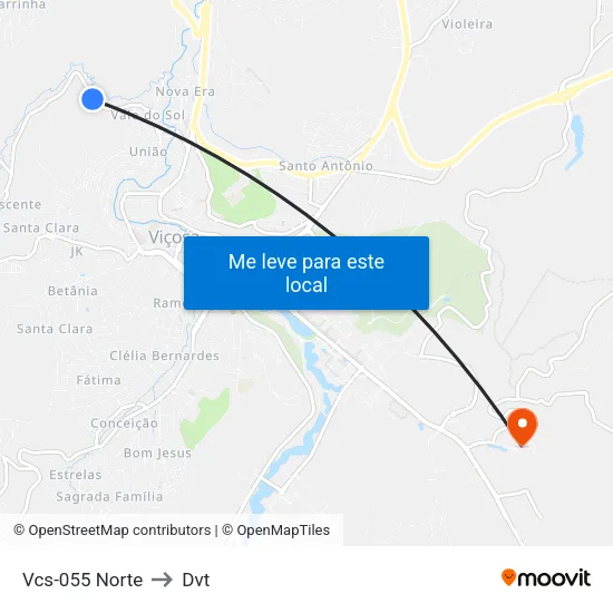Vcs-055 Norte to Dvt map