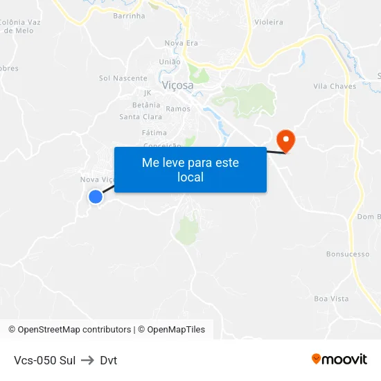 Vcs-050 Sul to Dvt map