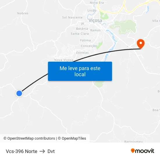Vcs-396 Norte to Dvt map