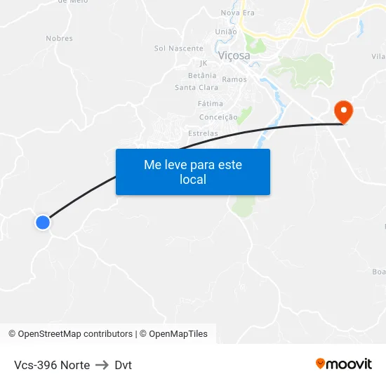 Vcs-396 Norte to Dvt map