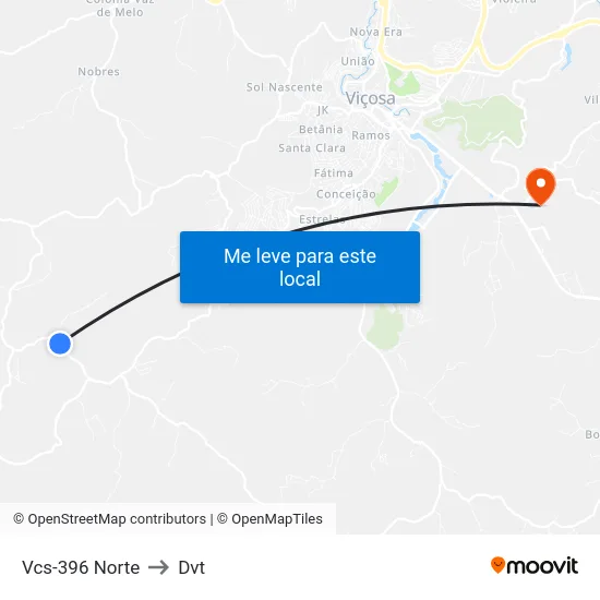 Vcs-396 Norte to Dvt map