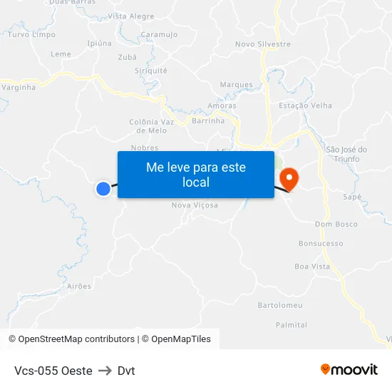 Vcs-055 Oeste to Dvt map