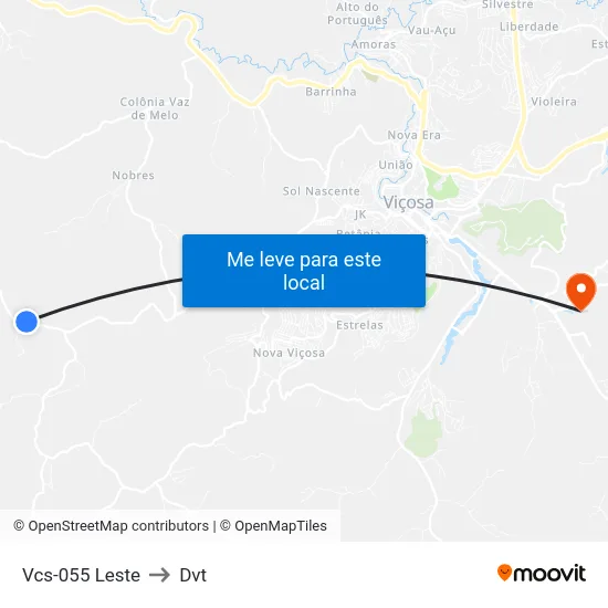 Vcs-055 Leste to Dvt map
