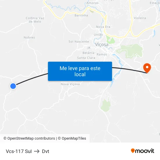 Vcs-117 Sul to Dvt map