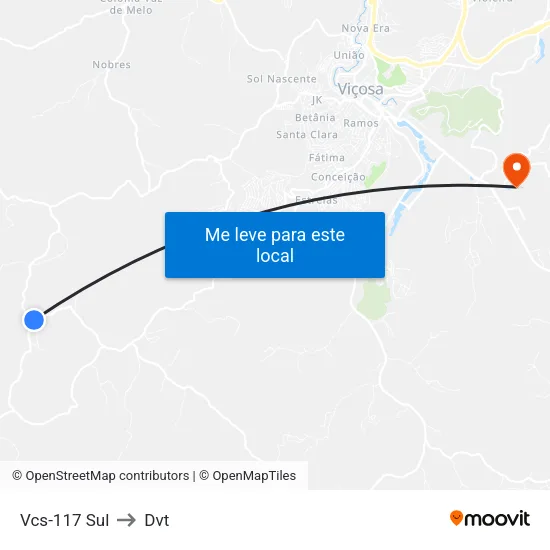 Vcs-117 Sul to Dvt map