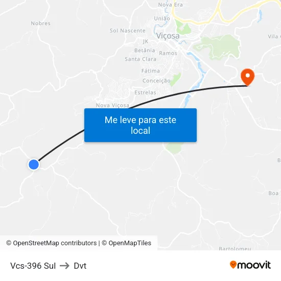 Vcs-396 Sul to Dvt map