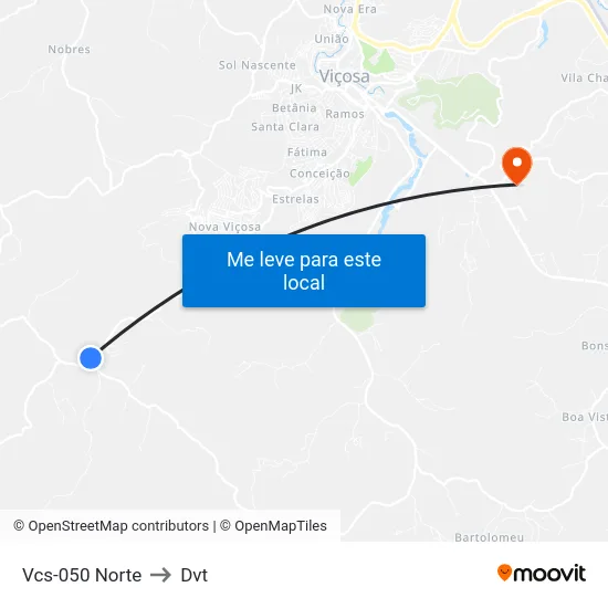 Vcs-050 Norte to Dvt map