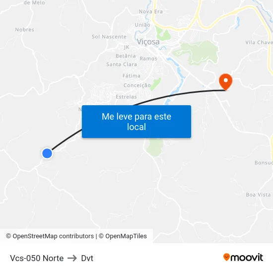 Vcs-050 Norte to Dvt map