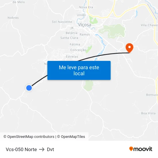 Vcs-050 Norte to Dvt map