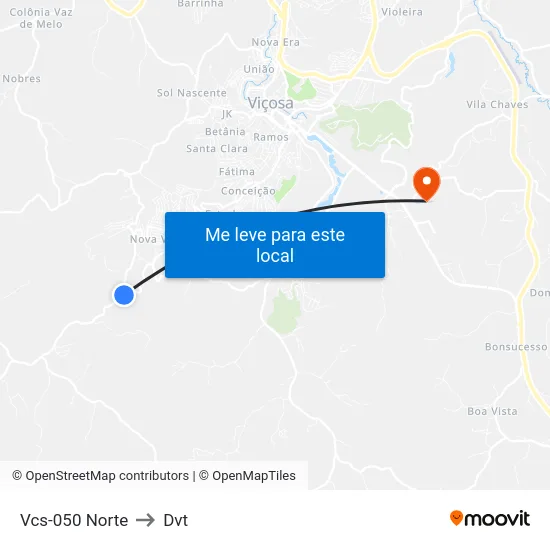 Vcs-050 Norte to Dvt map