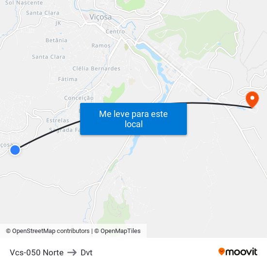 Vcs-050 Norte to Dvt map