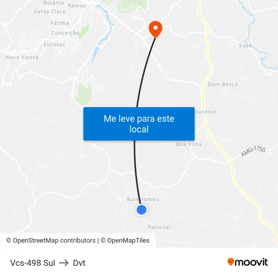 Vcs-498 Sul to Dvt map