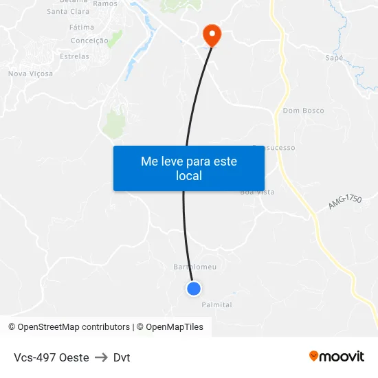 Vcs-497 Oeste to Dvt map