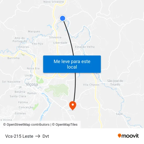 Vcs-215 Leste to Dvt map