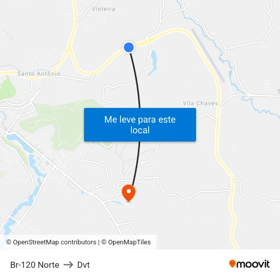 Br-120 Norte to Dvt map