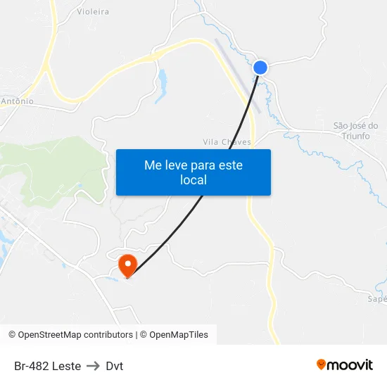 Br-482 Leste to Dvt map