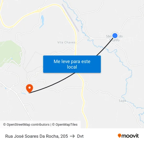 Rua José Soares Da Rocha, 205 to Dvt map
