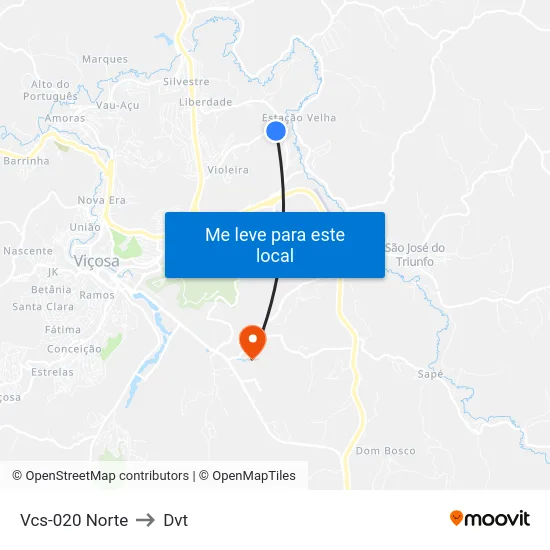 Vcs-020 Norte to Dvt map
