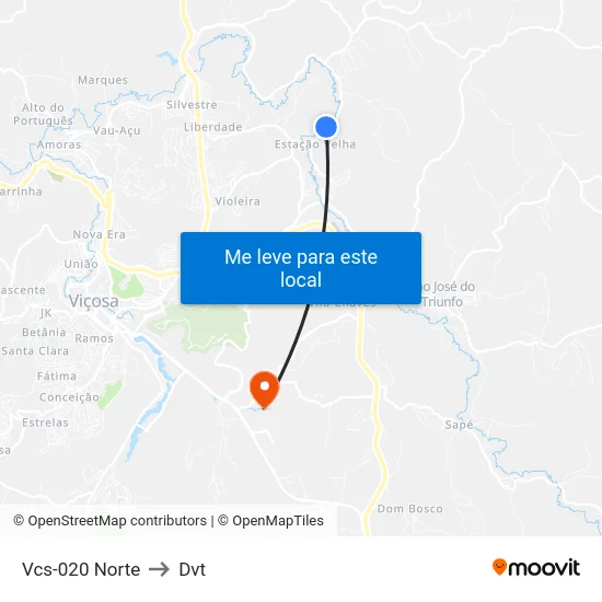 Vcs-020 Norte to Dvt map