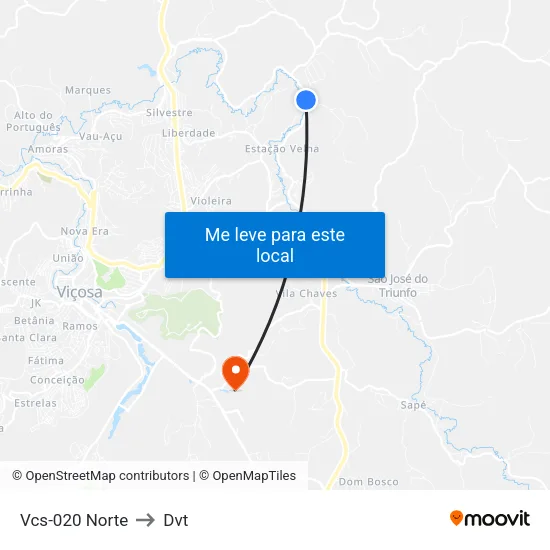 Vcs-020 Norte to Dvt map