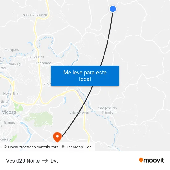 Vcs-020 Norte to Dvt map