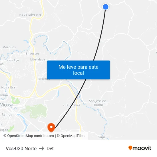 Vcs-020 Norte to Dvt map