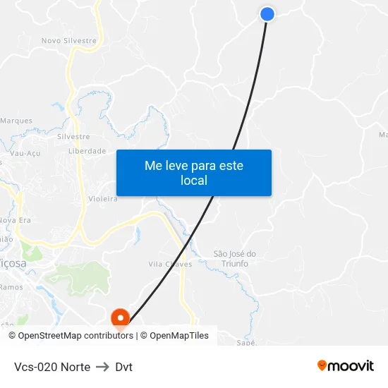Vcs-020 Norte to Dvt map
