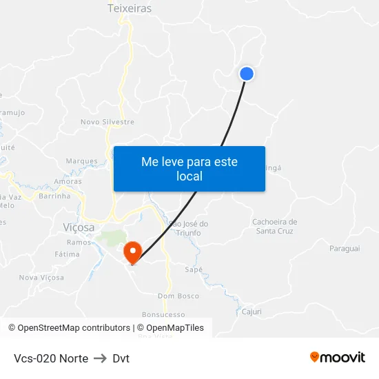 Vcs-020 Norte to Dvt map