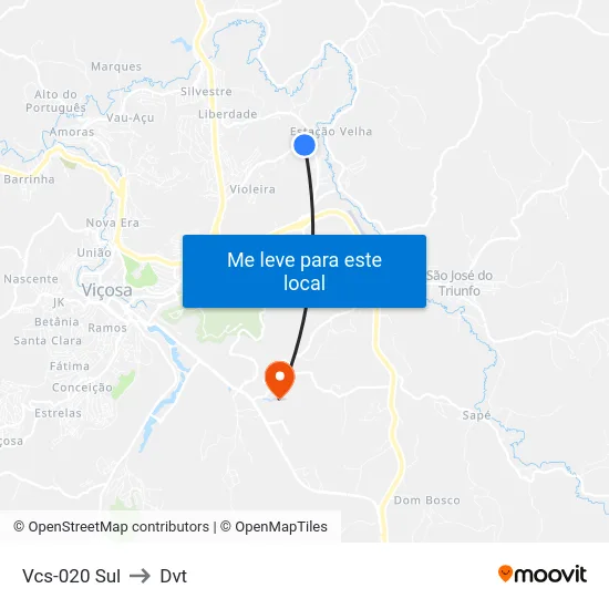 Vcs-020 Sul to Dvt map