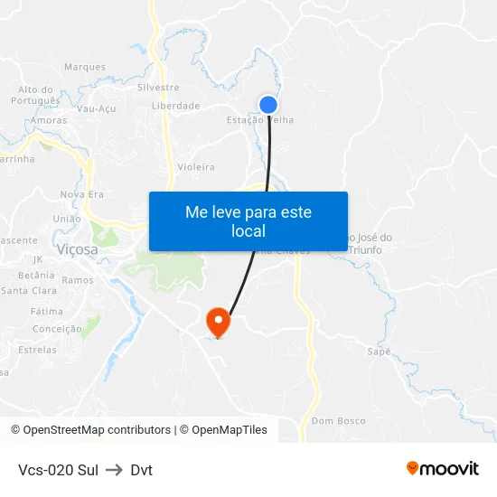 Vcs-020 Sul to Dvt map