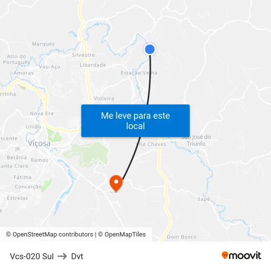Vcs-020 Sul to Dvt map