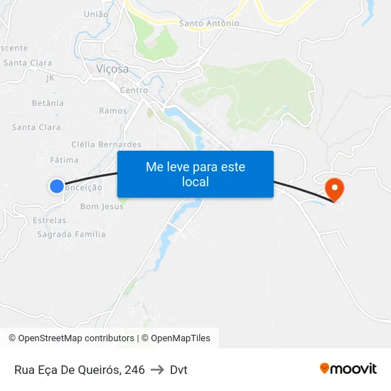 Rua Eça De Queirós, 246 to Dvt map