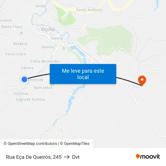 Rua Eça De Queirós, 245 to Dvt map