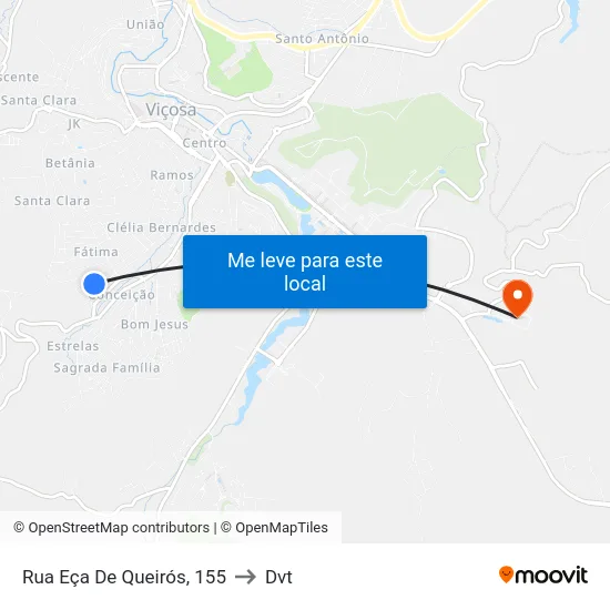 Rua Eça De Queirós, 155 to Dvt map