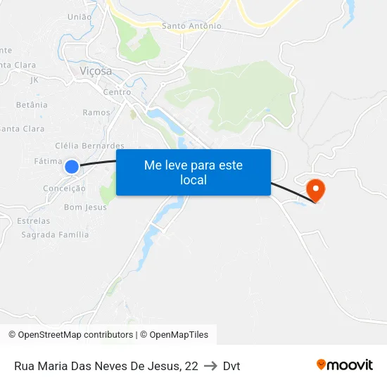 Rua Maria Das Neves De Jesus, 22 to Dvt map