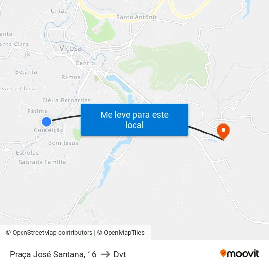 Praça José Santana, 16 to Dvt map