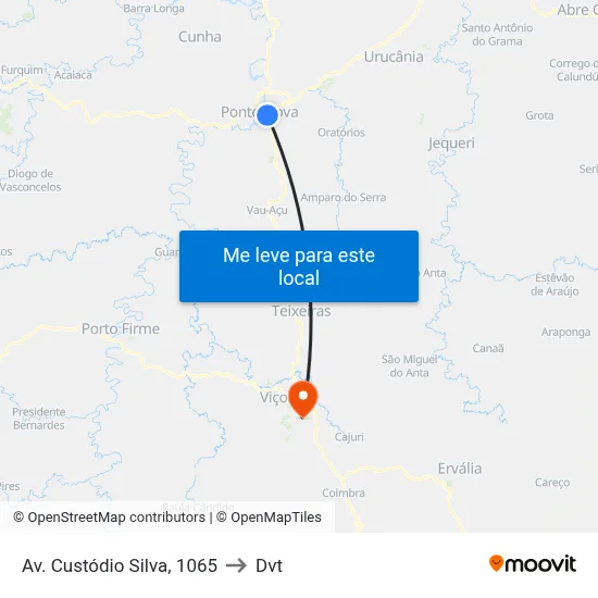 Av. Custódio Silva, 1065 to Dvt map