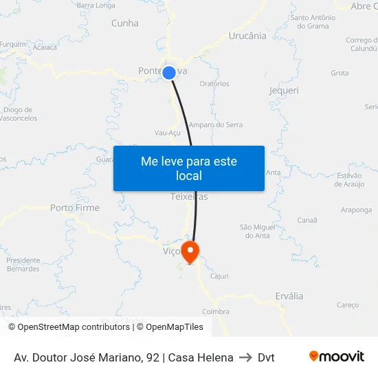Av. Doutor José Mariano, 92 | Casa Helena to Dvt map
