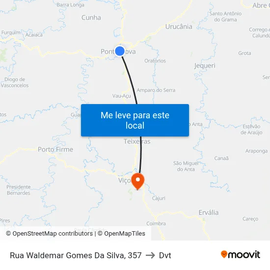 Rua Waldemar Gomes Da Silva, 357 to Dvt map