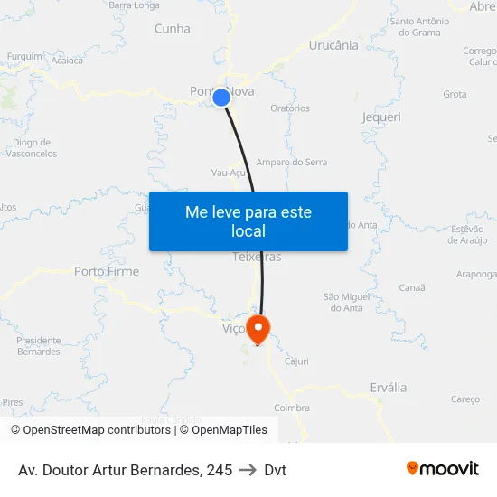 Av. Doutor Artur Bernardes, 245 to Dvt map