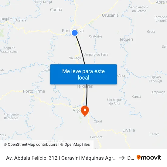 Av. Abdala Felício, 312 | Garavini Máquinas Agrícolas to Dvt map