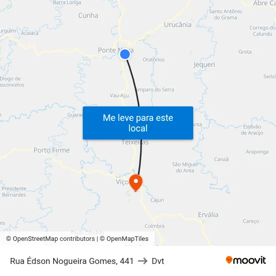 Rua Édson Nogueira Gomes, 441 to Dvt map