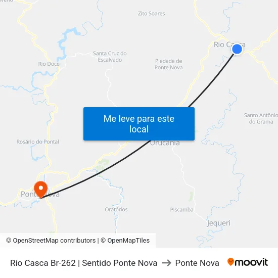 Rio Casca Br-262 | Sentido Ponte Nova to Ponte Nova map