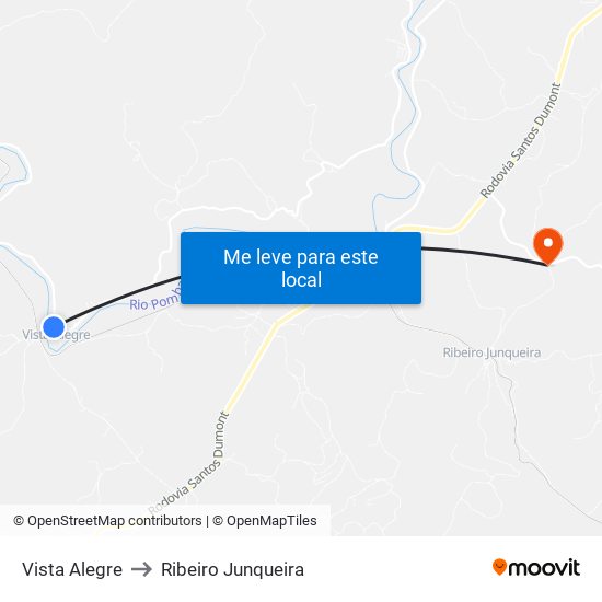 Vista Alegre to Ribeiro Junqueira map