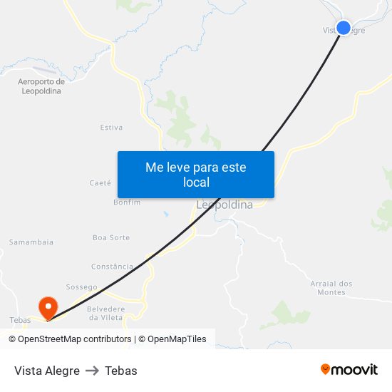 Vista Alegre to Tebas map